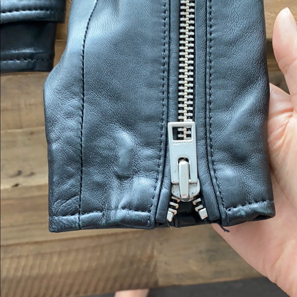 SOLD!! All Saints BALFERN LEATHER BIKER JACKET US4 - Picture 7 of 12